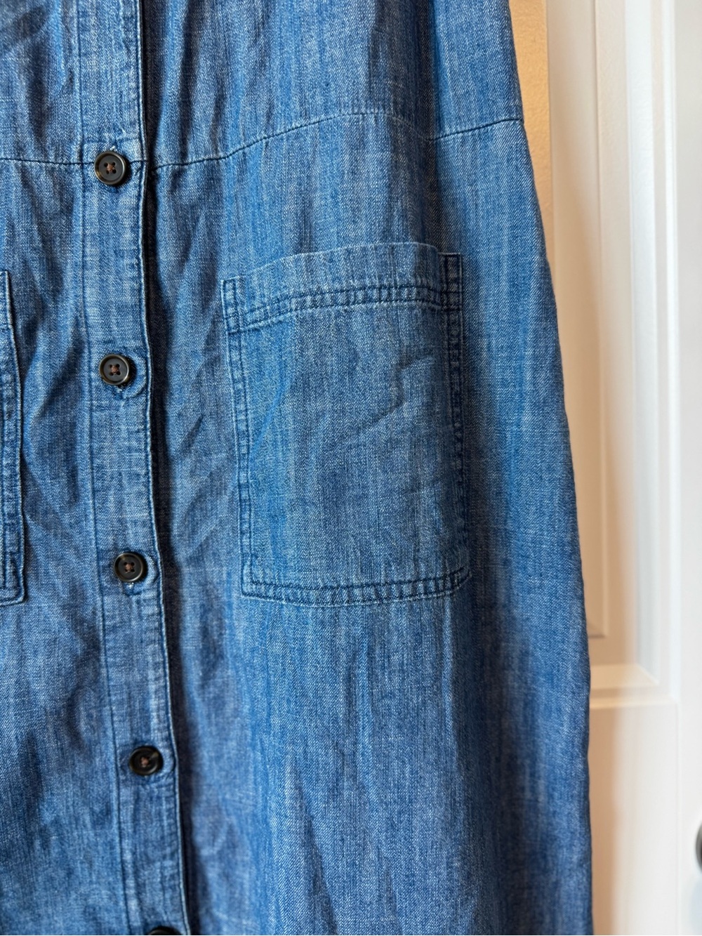 Old Navy Blue Chambray Button-Front Midi Dress - Picture 7 of 14